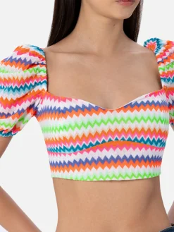 Kurzes Top aus Raschelstrick für Damen