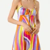 Kurzes Unterkleid für Damen Creamy mit Shape Wave-Print