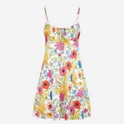 Kurzes Unterkleid für Damen Creamy mit Blumenprint