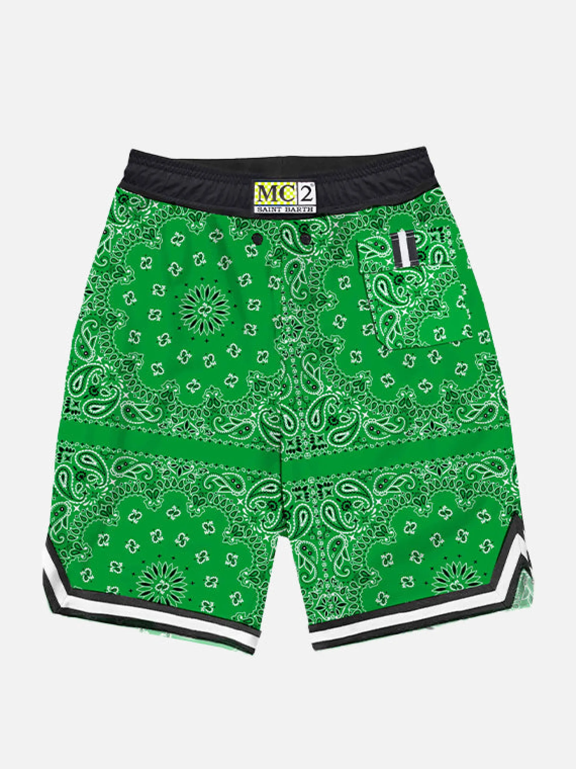 Lange Badeshorts für Jungen mit Bandana-Print