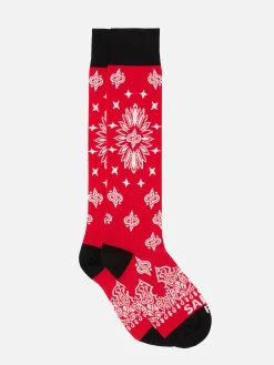 Lange Herrensocken mit Bandana-Aufdruck