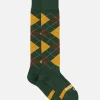 Lange Herrensocken mit grünem Argyle-Print