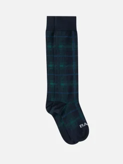 Lange Herrensocken mit Jacquard-Schottenmuster