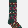 Lange Herrensocken mit rotem und gelbem Ethnomuster