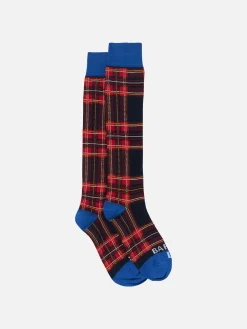 Lange Herrensocken mit Tartan-Print
