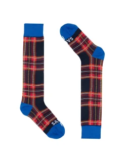 Lange Herrensocken mit Tartan-Print