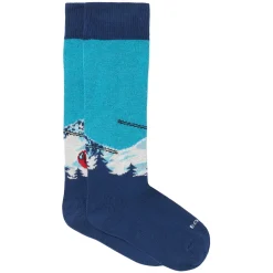 Lange Jungensocken mit Bergpostkarten-Aufdruck