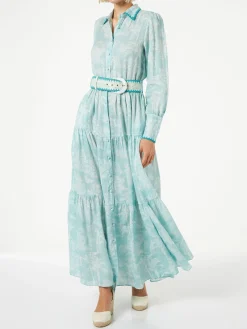 Langes Damenkleid aus Leinen