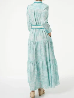 Langes Damenkleid aus Leinen