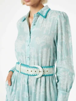 Langes Damenkleid aus Leinen