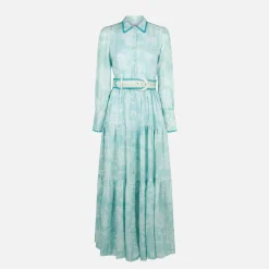 Langes Damenkleid aus Leinen