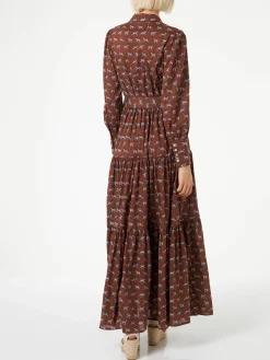 Langes Damenkleid Jensen mit Zebra-Print