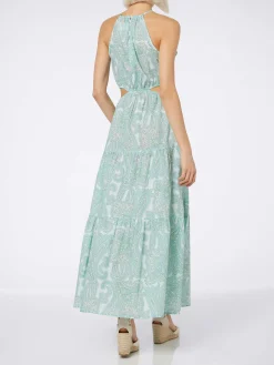 Langes Kleid Kaby mit Cut-outs und Paisley-Print für Damen