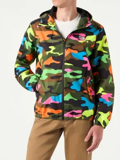 Leichte Herren-Windjacke mit Kapuze und Tarnmuster