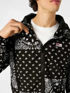 Leichte Herren-Windjacke mit Kapuze und Bandana-Aufdruck