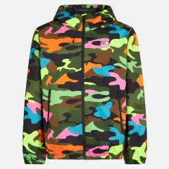 Leichte Herren-Windjacke mit Kapuze und Tarnmuster