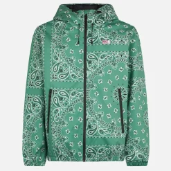 Leichte Herren-Windjacke mit Kapuze und Bandana-Aufdruck
