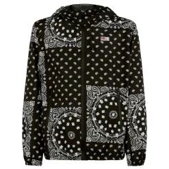 Leichte Herren-Windjacke mit Kapuze und Bandana-Aufdruck