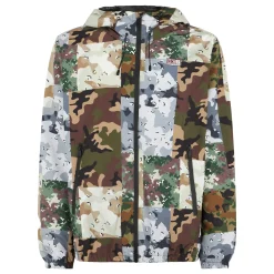 Leichte Herren-Windjacke mit Kapuze und Tarnmuster