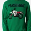 Leichter Herrenpullover mit Motorrad-Jacquard-Print