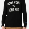 Leichter Herrenpullover Roma Nord vs. Roma Sud mit Jacquard-Aufdruck