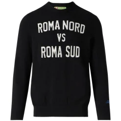 Leichter Herrenpullover Roma Nord vs. Roma Sud mit Jacquard-Aufdruck