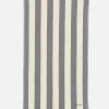 Leichtes Baumwoll-Strandtuch Fouta mit marineblauem Streifendruck