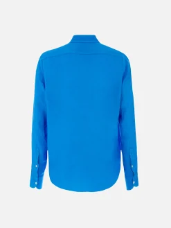 Leinenhemd Pamplona für Herren in Aquarellblau