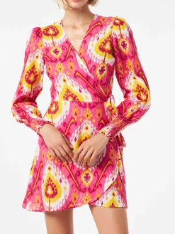 Leinen-Kurzkleid Brilly mit Ikat-Print