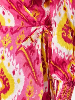 Leinen-Kurzkleid Brilly mit Ikat-Print