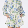 Leinen-Playsuit Hanniel für Damen mit Blumenmuster