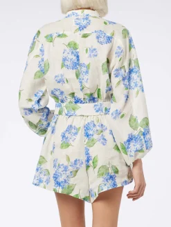 Leinen-Playsuit Hanniel für Damen mit Blumenmuster