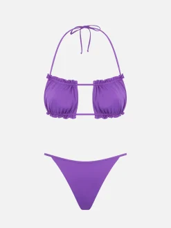 Lila Bandeau-Bikini für Damen