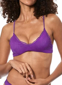 Lila Bralette-Bikini für Damen