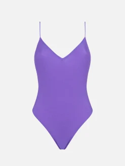 Lila einteiliger Badeanzug für Damen