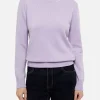 Lila Rollkragenpullover für Damen Moody