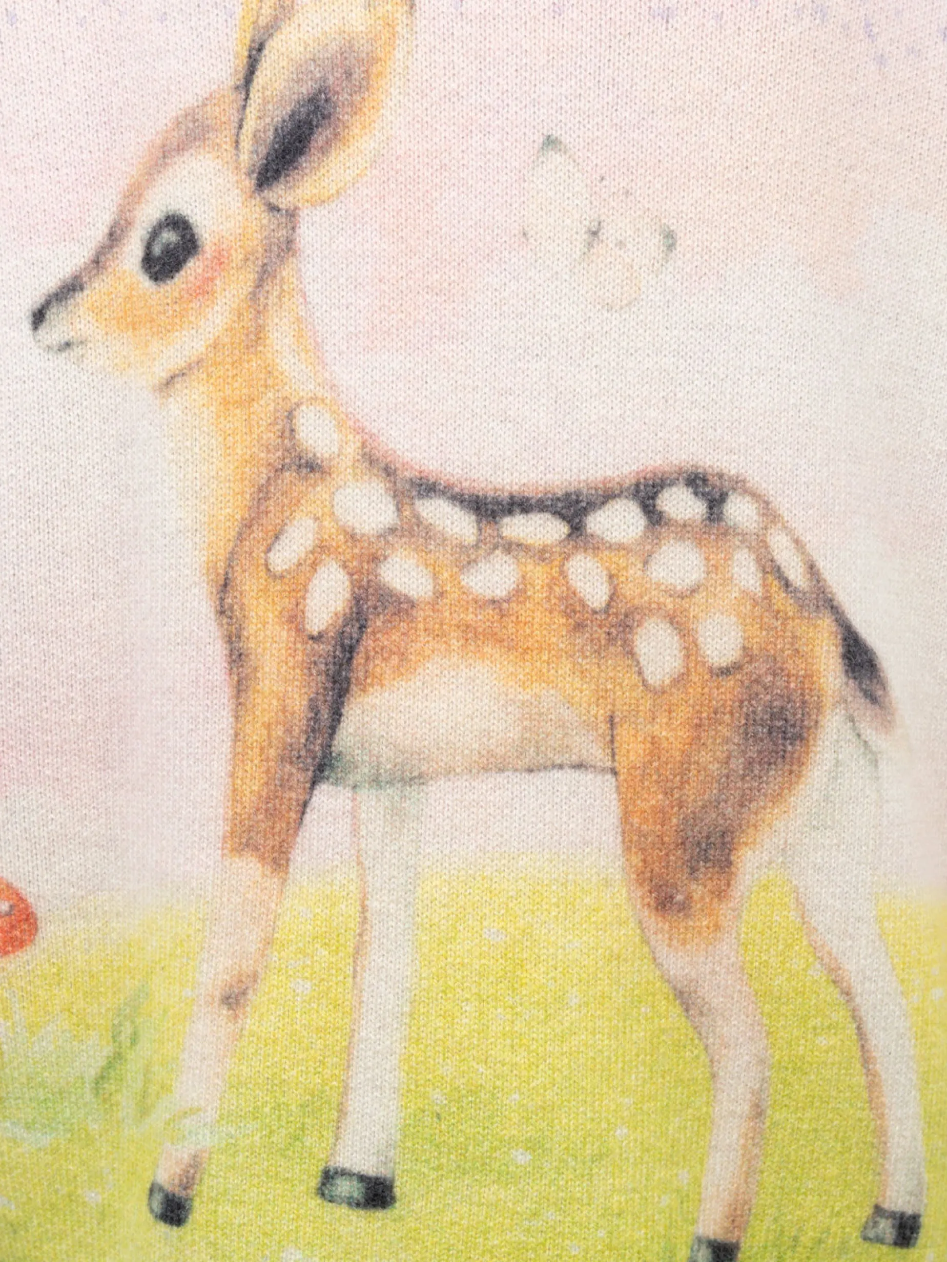 Lila Rundhalspullover für Mädchen Prinzessin mit Rehkitz-Print