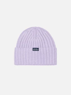 Lila Wengen-Mütze für Mädchen mit Courma-Stickerei