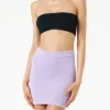 Lilafarbener Crinkle-Minirock für Damen