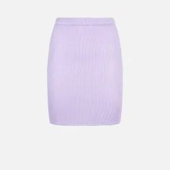 Lilafarbener Crinkle-Minirock für Damen