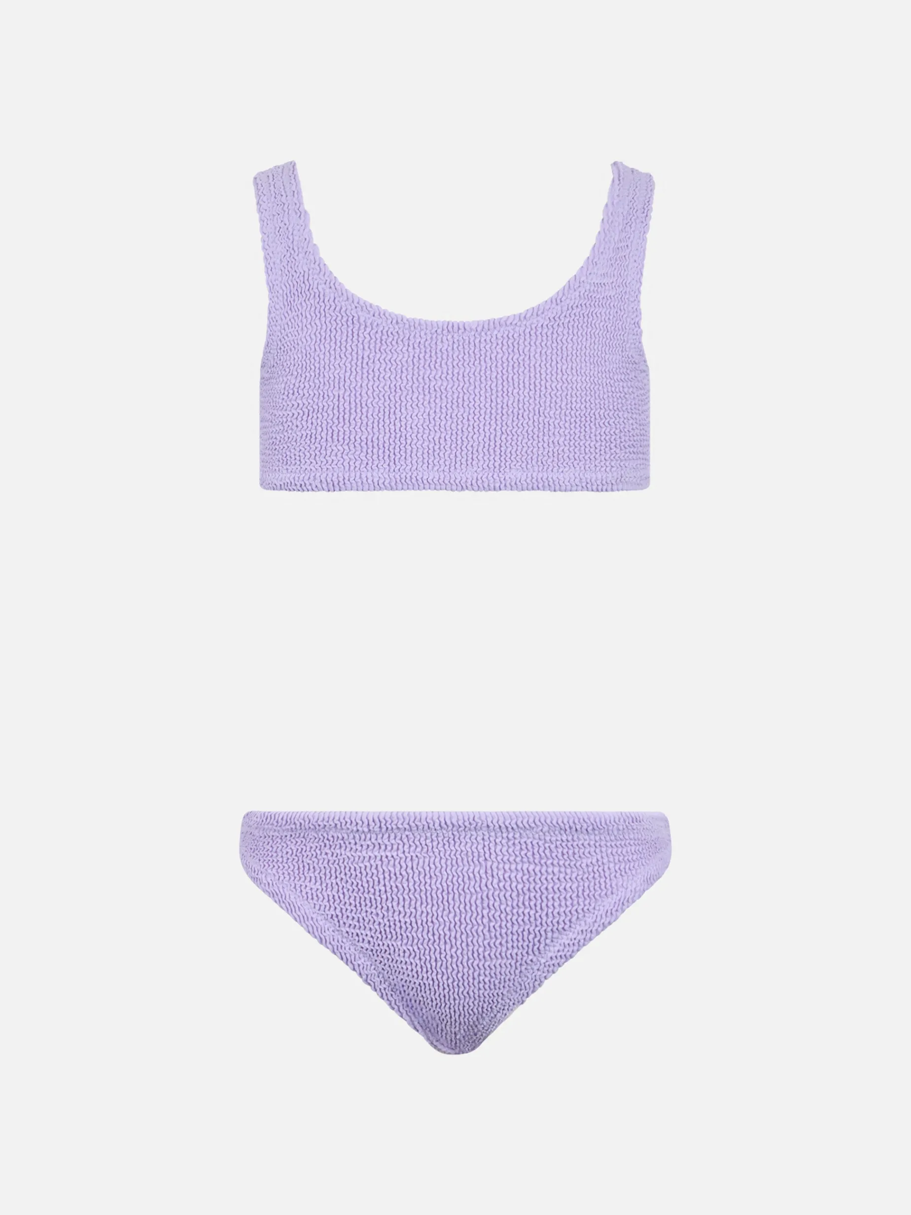 Lilafarbener klassischer Crinkle-Bikini für Mädchen von Baker