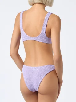 Lilafarbener klassischer Crinkle-Bikini für Damen Naima Elise