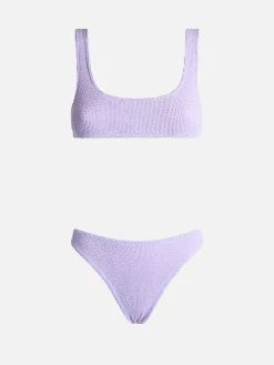 Lilafarbener klassischer Crinkle-Bikini für Damen Naima Elise