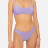 Lilafarbener Lurex-Bralette-Bikini
