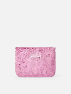 Lilafarbener Parisienne-Beutel aus Chenille mit Kette