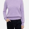 Lilafarbener Pullover Sorbonne aus Stretchgarn für Damen
