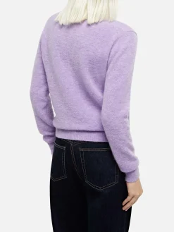 Lilafarbener Pullover Sorbonne aus Stretchgarn für Damen