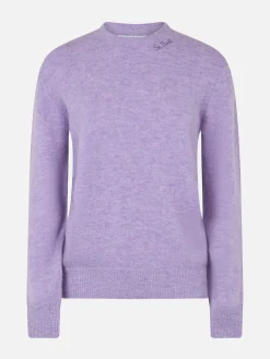 Lilafarbener Pullover Sorbonne aus Stretchgarn für Damen