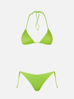 Lindgrüner Triangel-Bikini für Damen