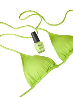Lindgrüner Triangel-Bikini für Damen